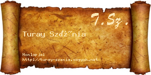 Turay Szénia névjegykártya